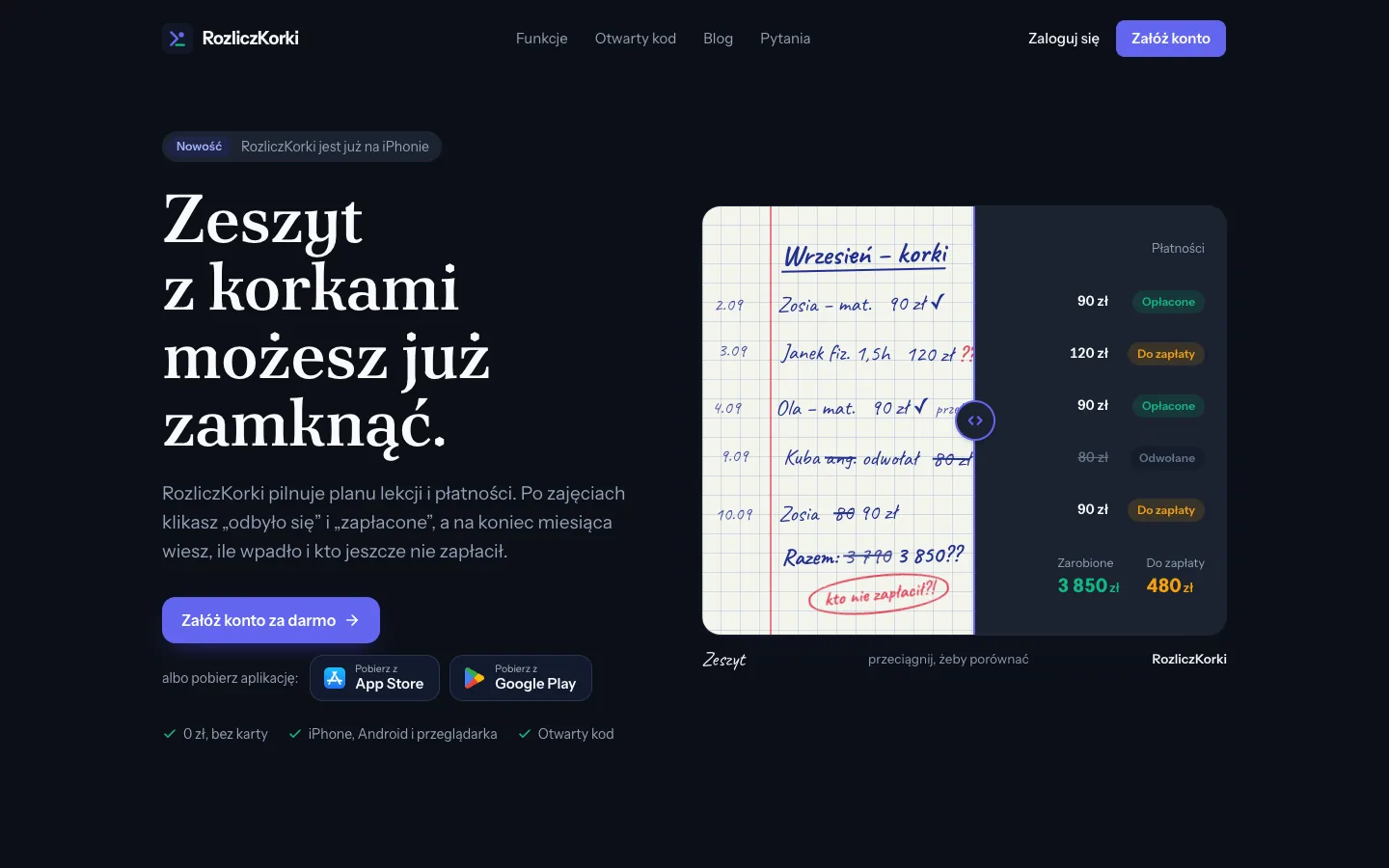 RozliczKorki screenshot